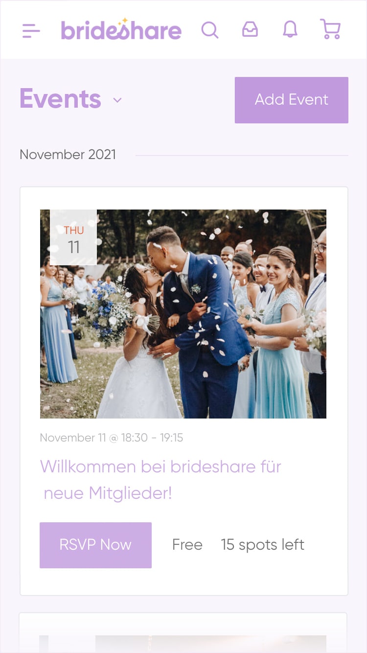 Lista de eventos