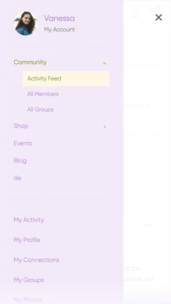 Menu de navegacion movil