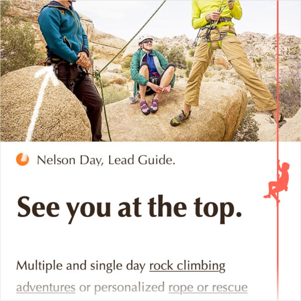 cuadro estatico de alpinista animado