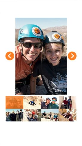 Galeria de imagenes en version movil para el sitio web de The Climbing Life Guides