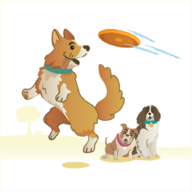 Lucky Dog perro brincando de felicidad