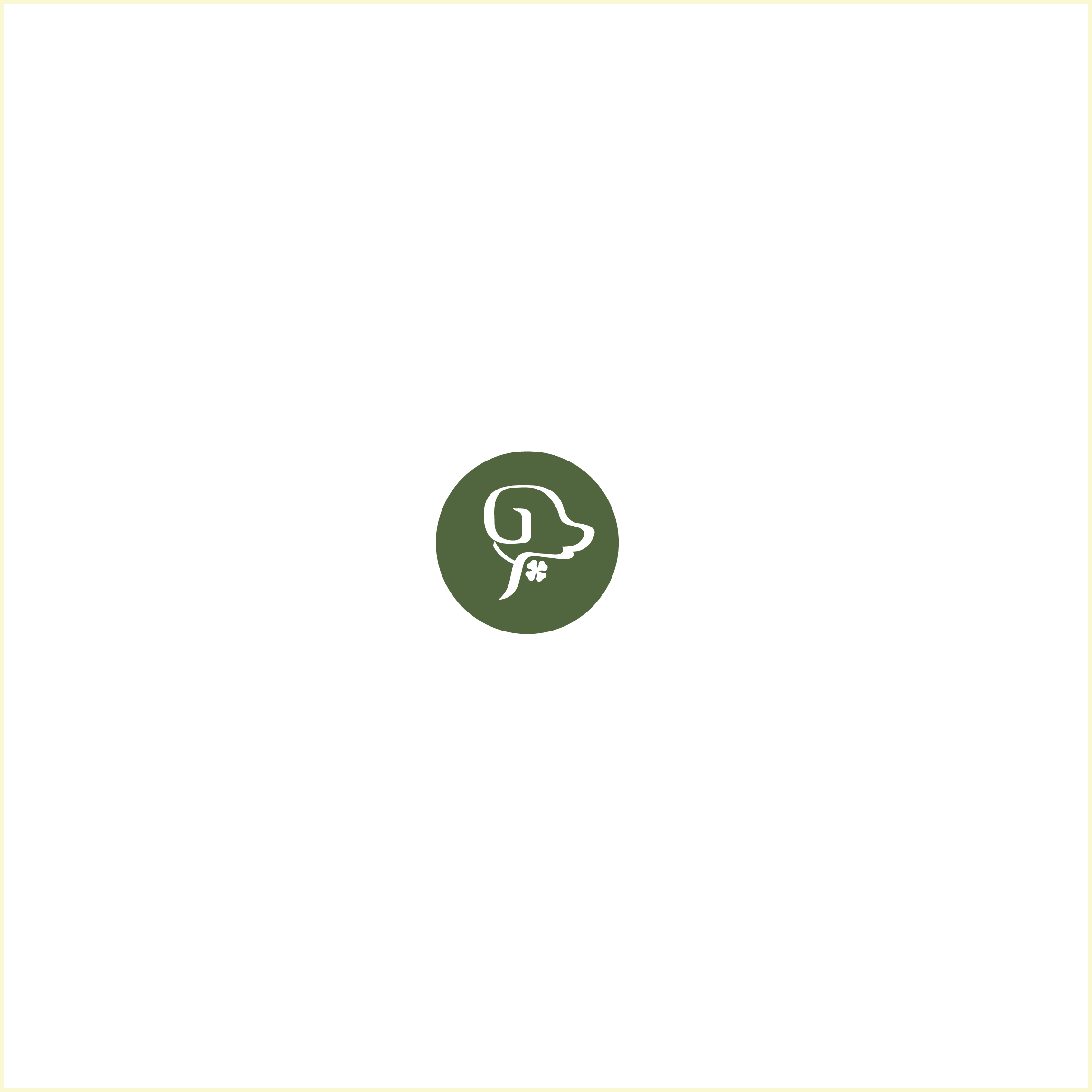 Logo icono en un tamaño pequeño, parte del diseño de identidad visual para Lucky Dog